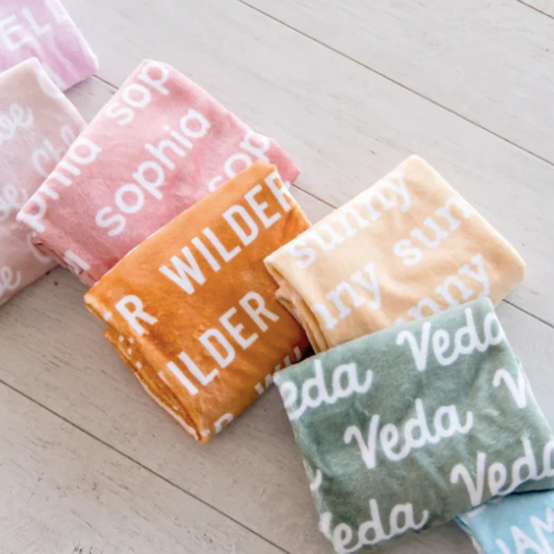 Plush Minky Blanket - Repeating Name