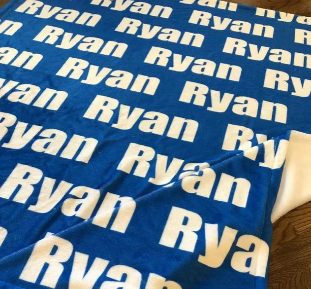 Plush Minky Blanket - Repeating Name