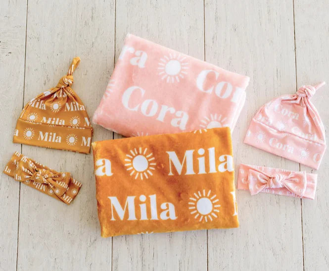 Plush Minky Blanket - Icon Repeating Name