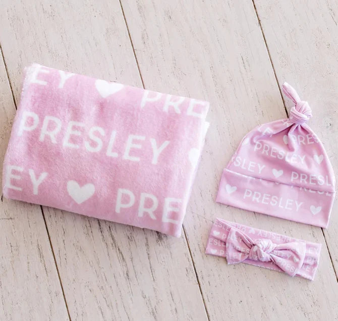 Plush Minky Blanket - Icon Repeating Name