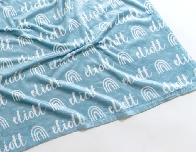 Plush Minky Blanket - Icon Repeating Name