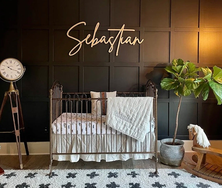 Personalized Wood Baby Nursery Sign