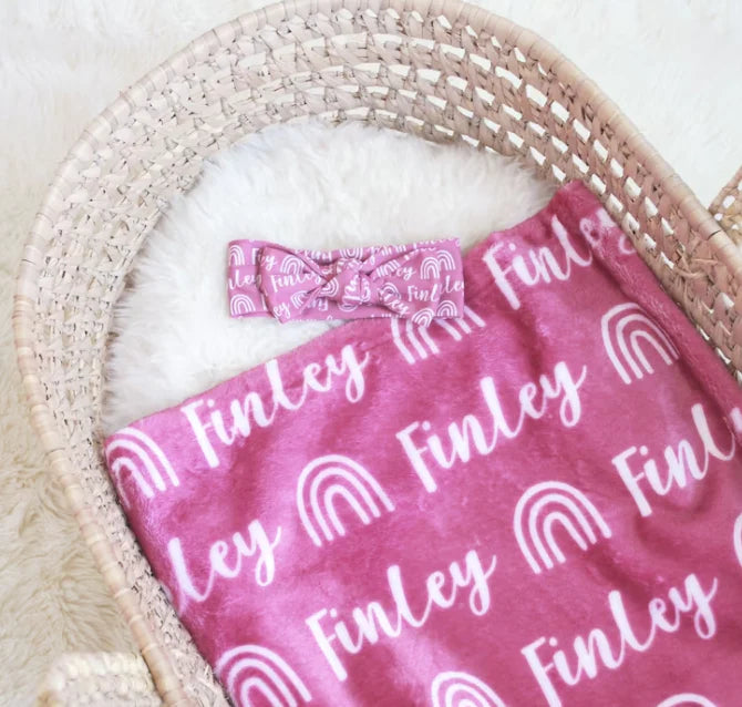 Plush Minky Blanket - Icon Repeating Name
