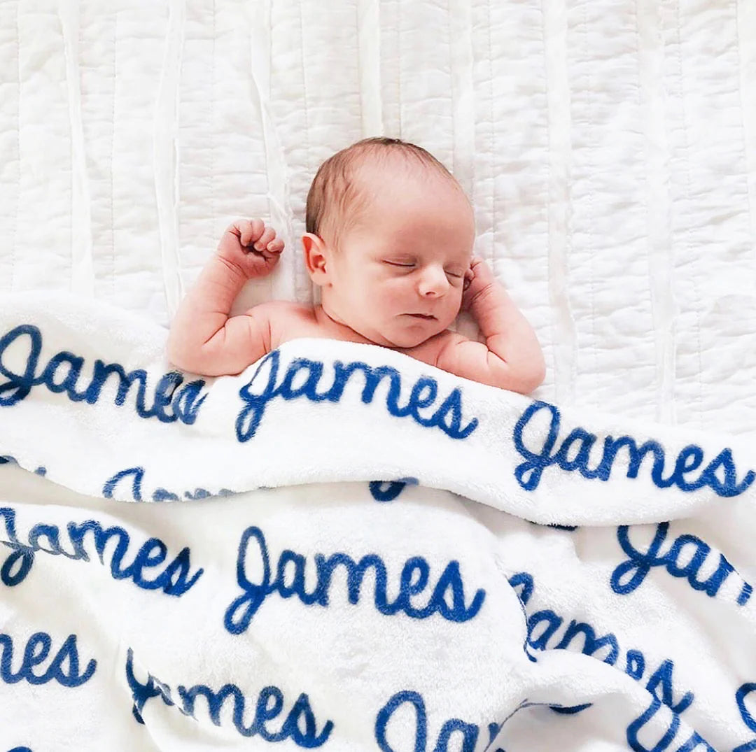 Plush Minky Blanket - Repeating Name